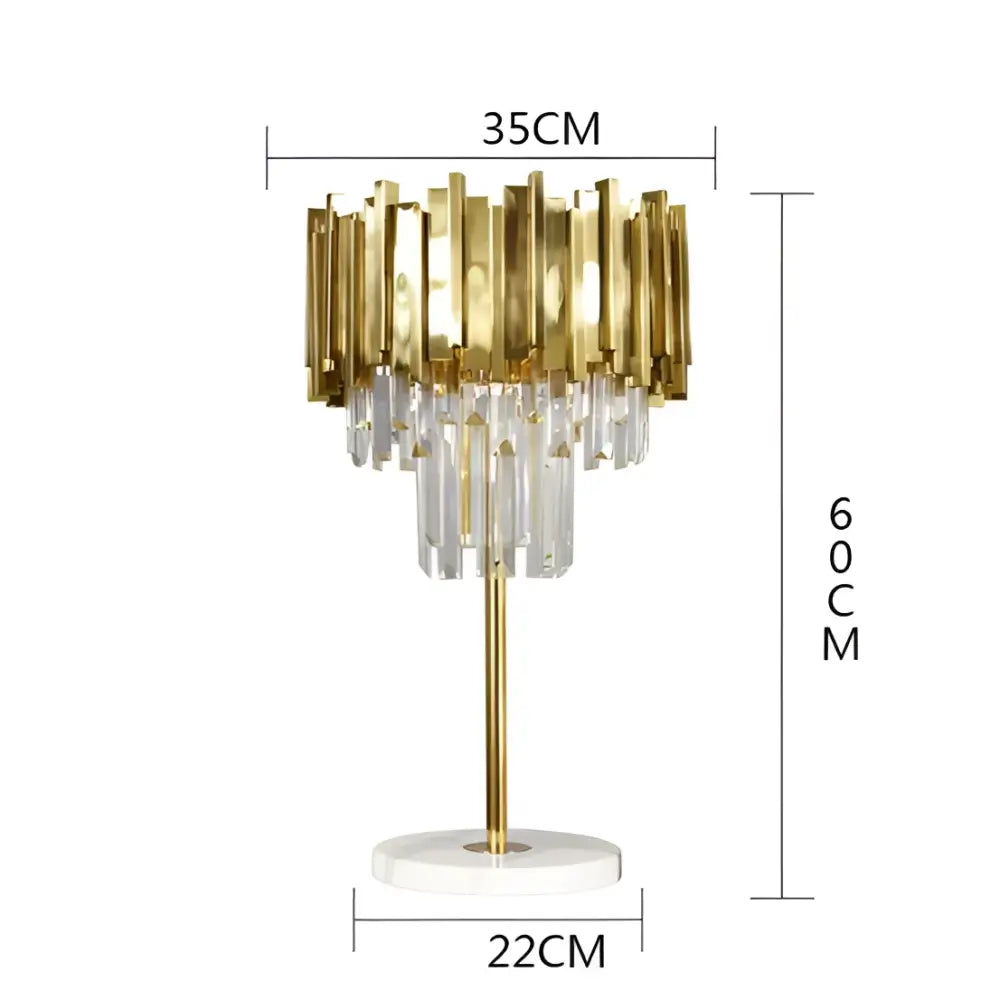 Art deco golden & black crystal marble led floor lamp living room