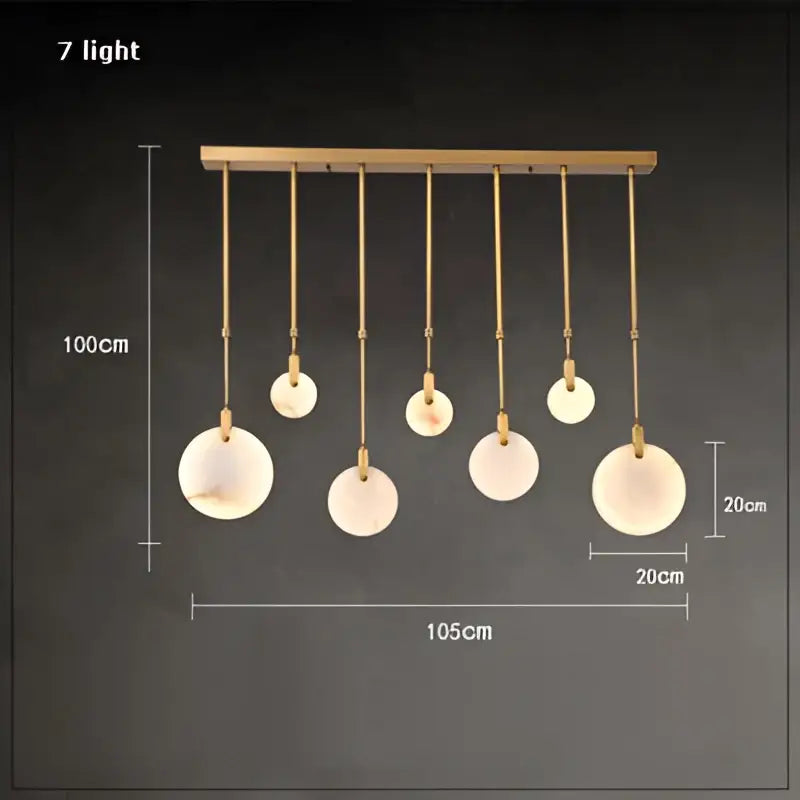 Art deco marble golden lustre pendant light for dining room