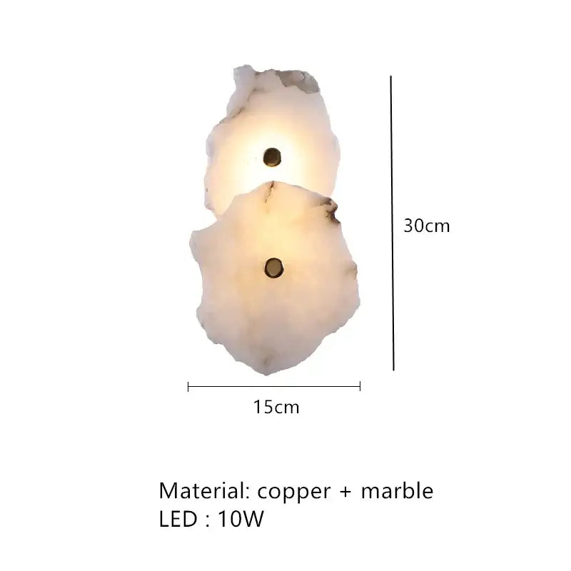 Art deco off white marble led wall sconce bedroom light