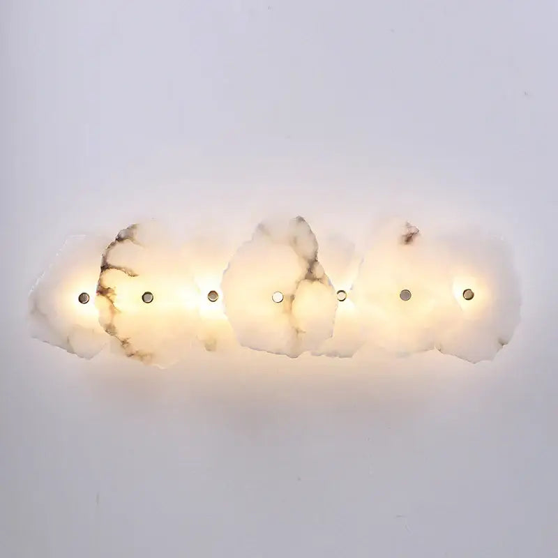 Art deco off white marble led wall sconce bedroom light