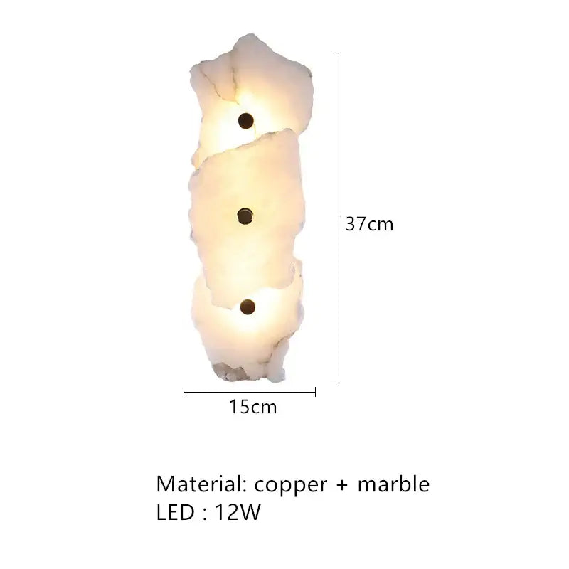 Art deco off white marble led wall sconce bedroom light