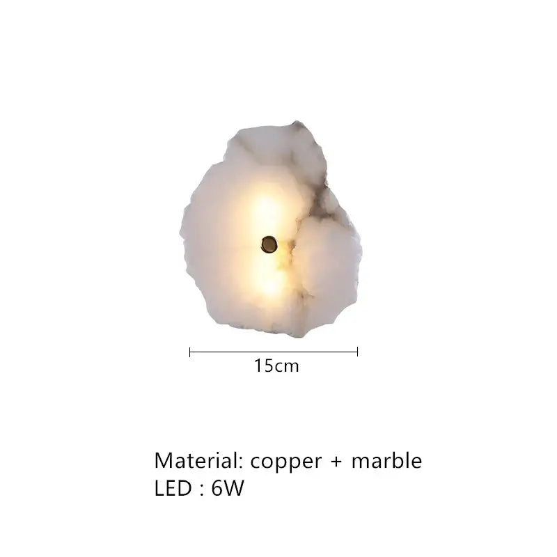 Art deco off white marble led wall sconce bedroom light