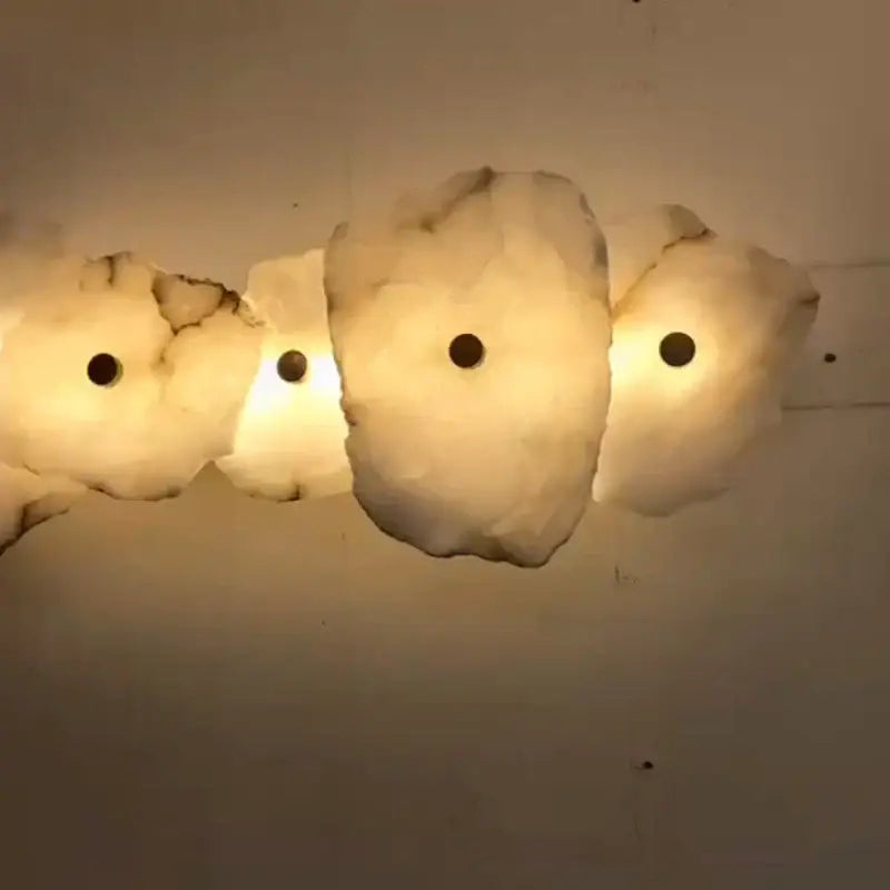 Art deco off white marble led wall sconce bedroom light
