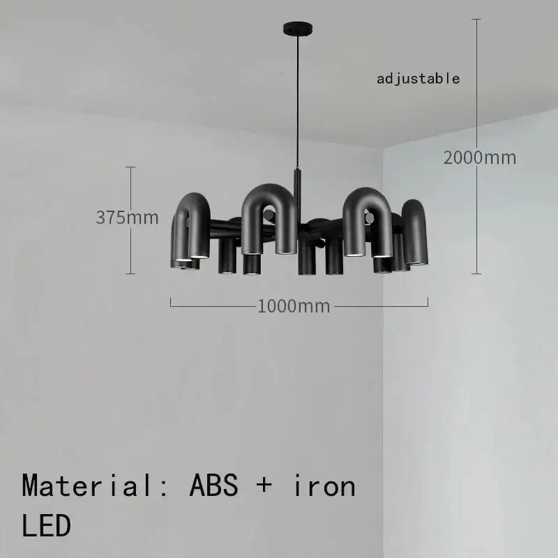 Art deco teal metal 3 light pendant – dining room chandelier