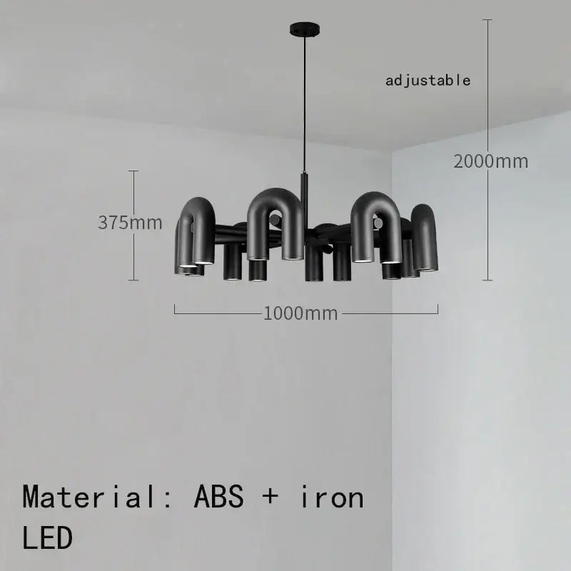 Art deco teal metal 3 light pendant – dining room chandelier