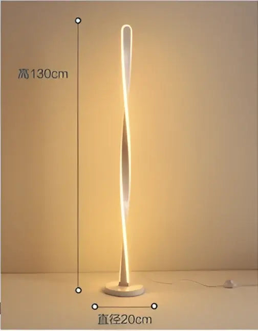 Art deco twisted gold floor lamp living room ambient light