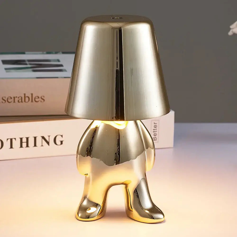 Articulated golden man table lamp for bedroom night light