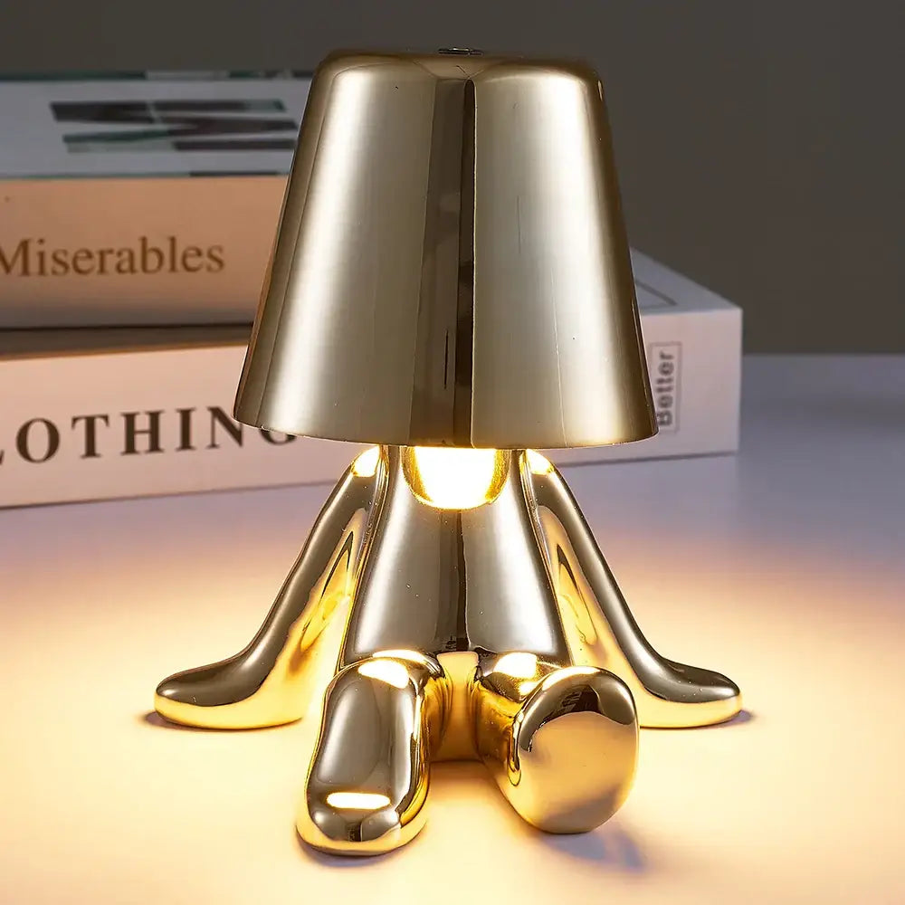 Articulated golden man table lamp for bedroom night light