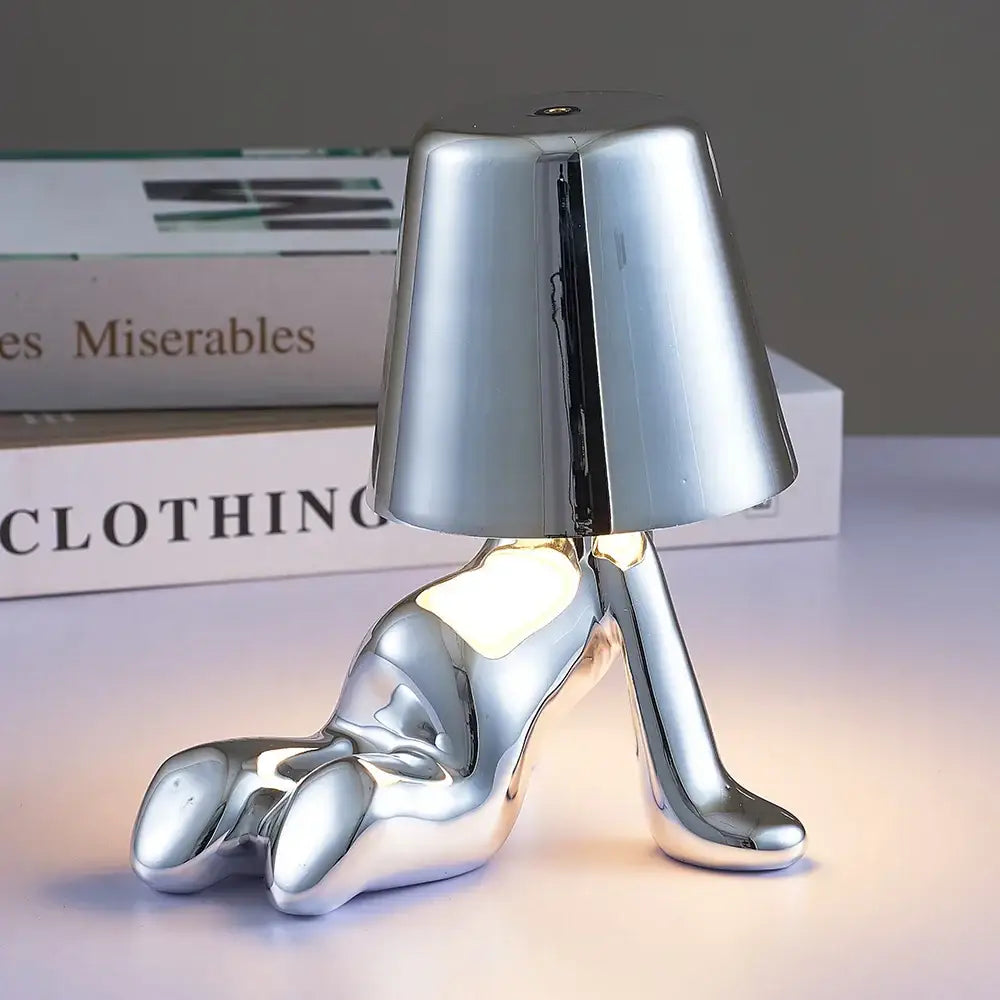 Articulated golden man table lamp for bedroom night light