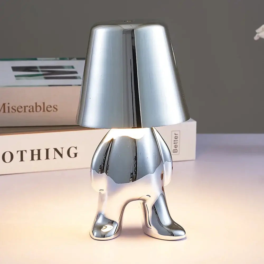 Articulated golden man table lamp for bedroom night light