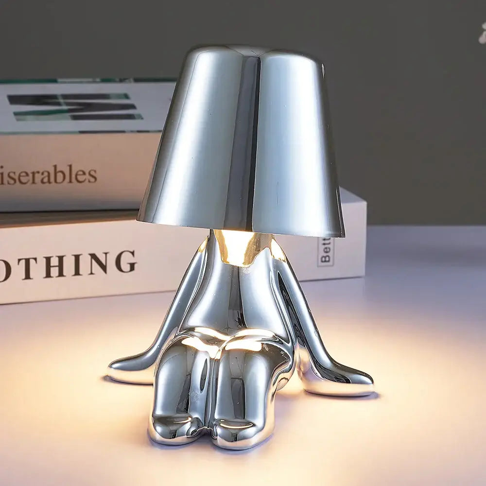 Articulated golden man table lamp for bedroom night light