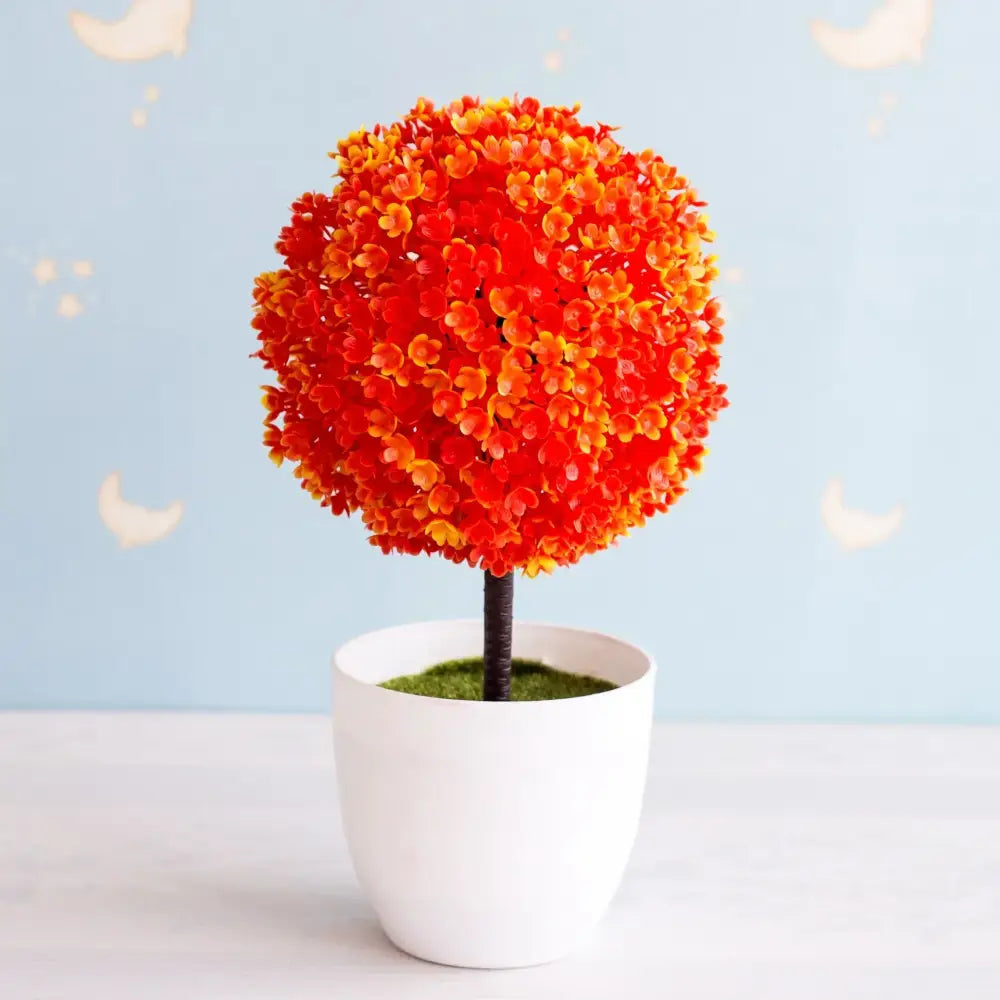 Artificial green and pink bonsai tree garden decor potted plant