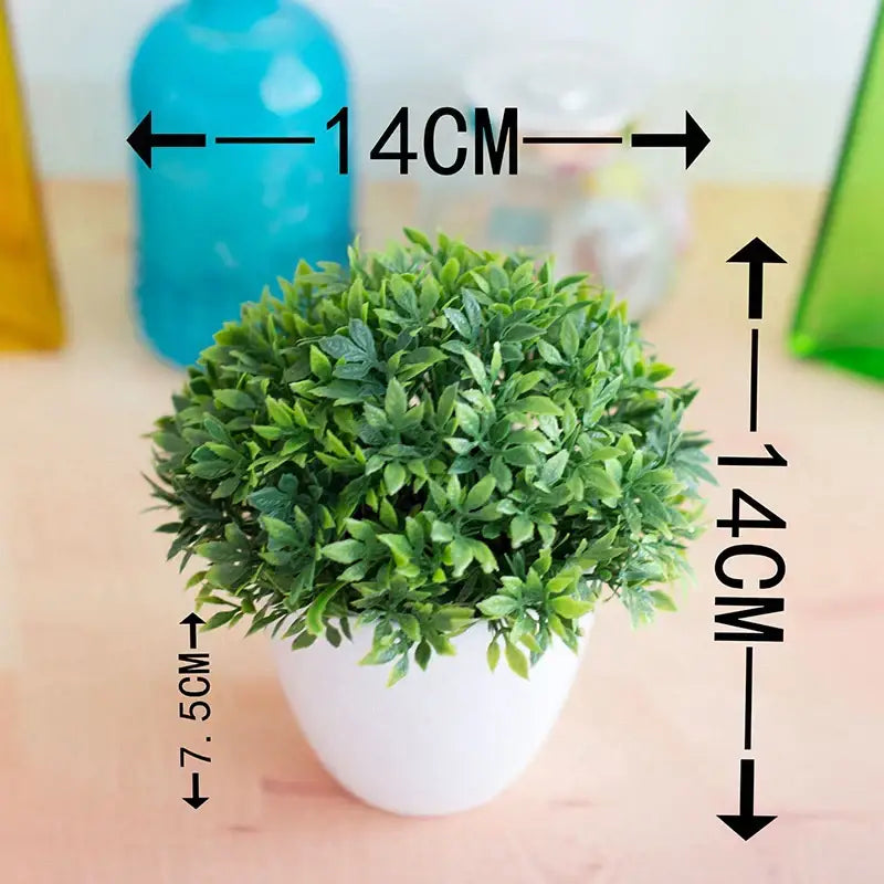 Artificial green and pink bonsai tree garden decor potted plant