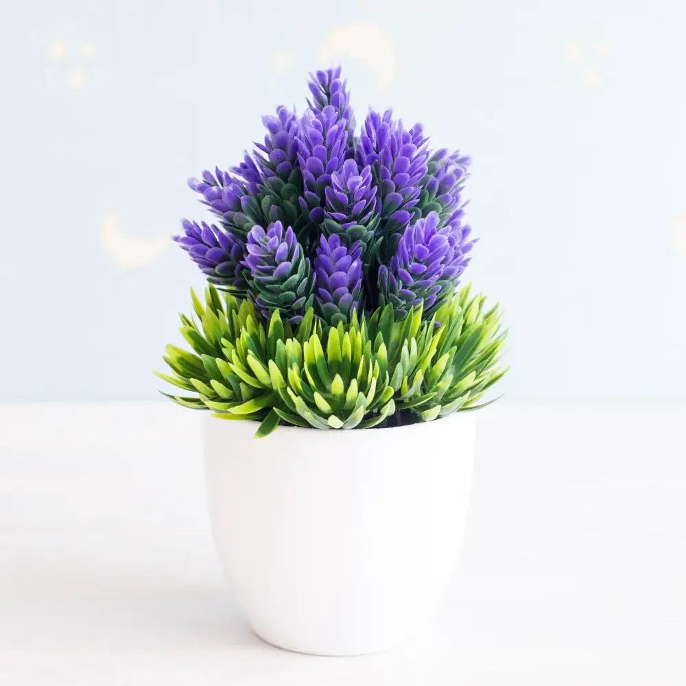 Artificial green and pink bonsai tree garden decor potted plant