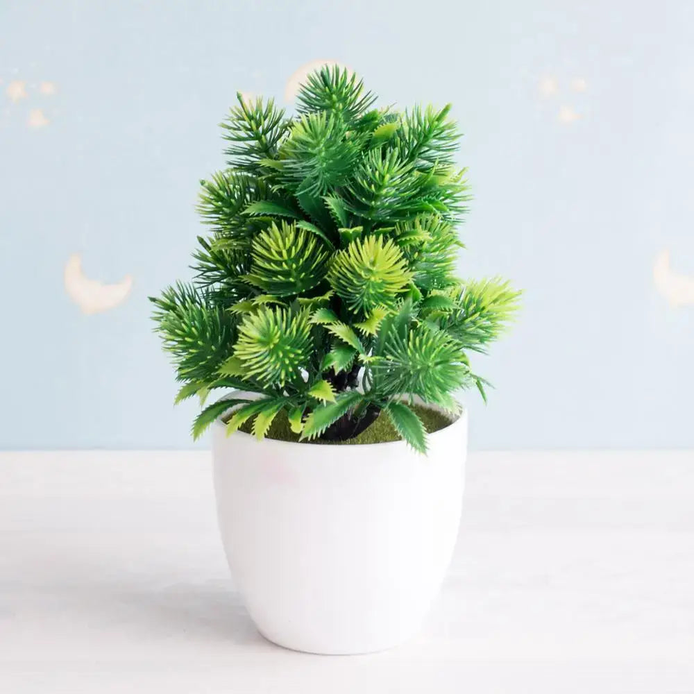 Artificial green and pink bonsai tree garden decor potted plant