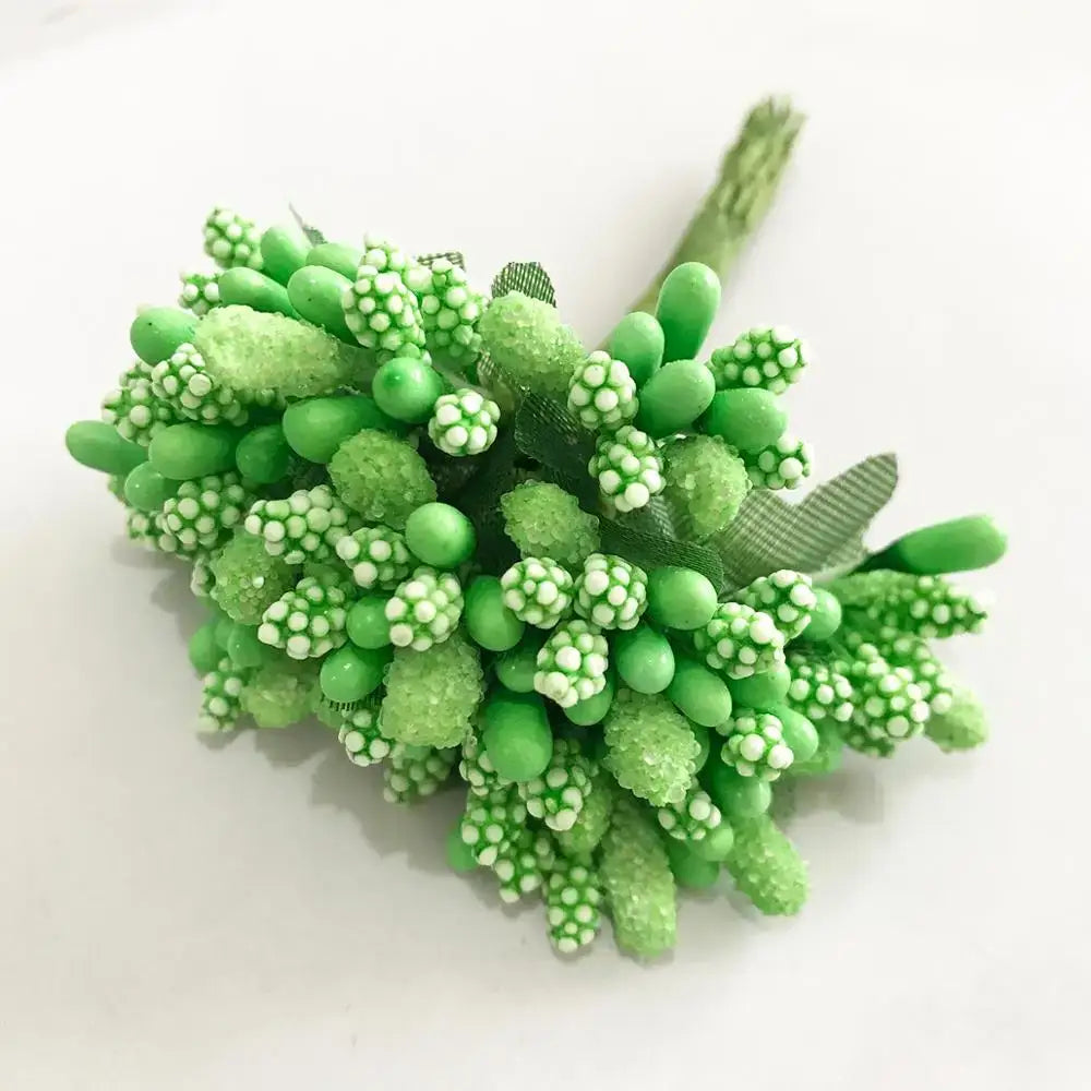 Artificial green plant flower cherry berries bundle living room decor