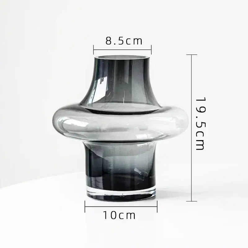 Artisan glass amber bulbous vase living room decor