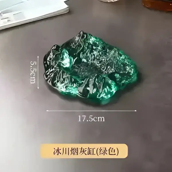 Artistic clear & gold iceberg glass dessert plate dining room decor