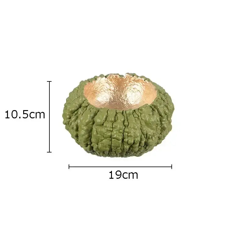 Artistic green and white gold pumpkin resin sculpture living room decor