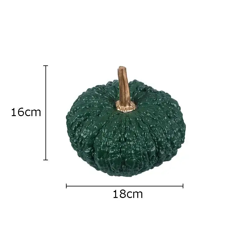 Artistic green and white gold pumpkin resin sculpture living room decor