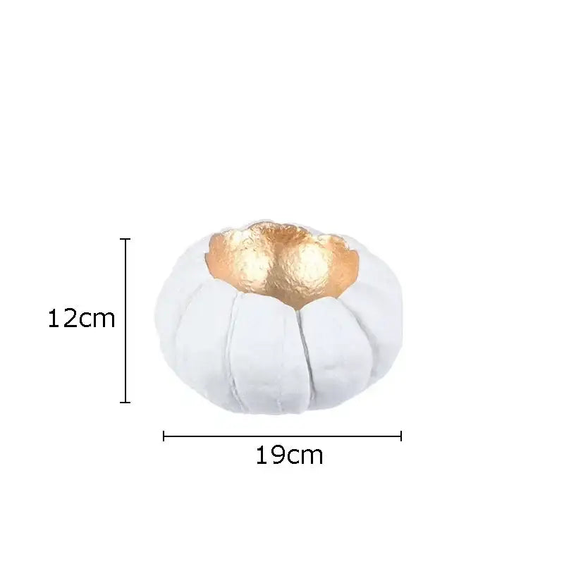 Artistic green and white gold pumpkin resin sculpture living room decor