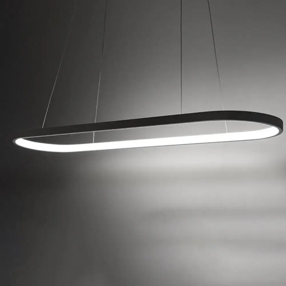 Artistic metal black & white wavy pendant light for dining room