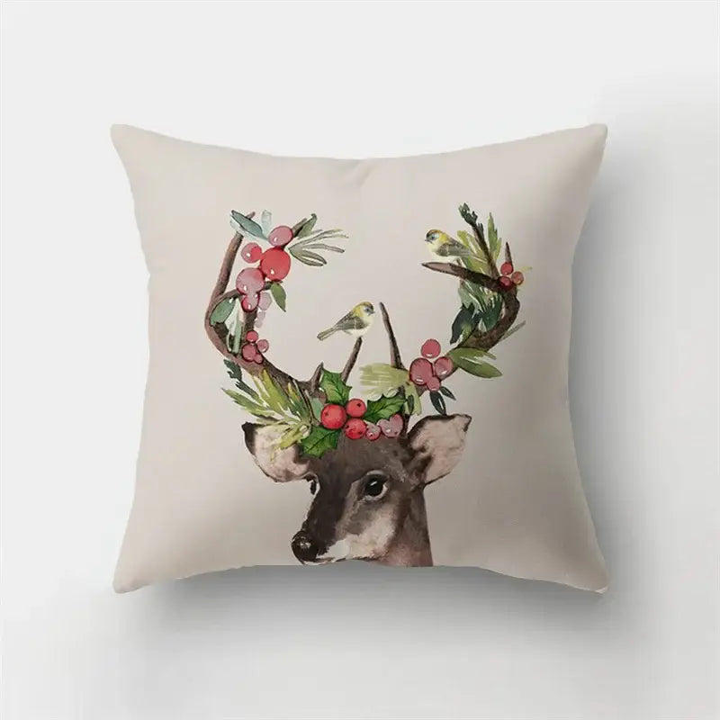Artistic nature and animal short plush pillowcase bedroom decor