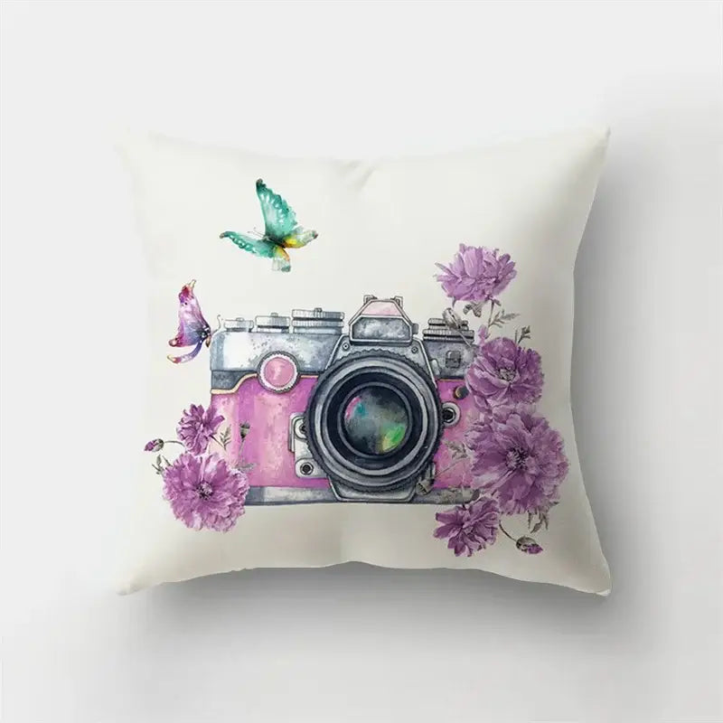 Artistic nature and animal short plush pillowcase bedroom decor