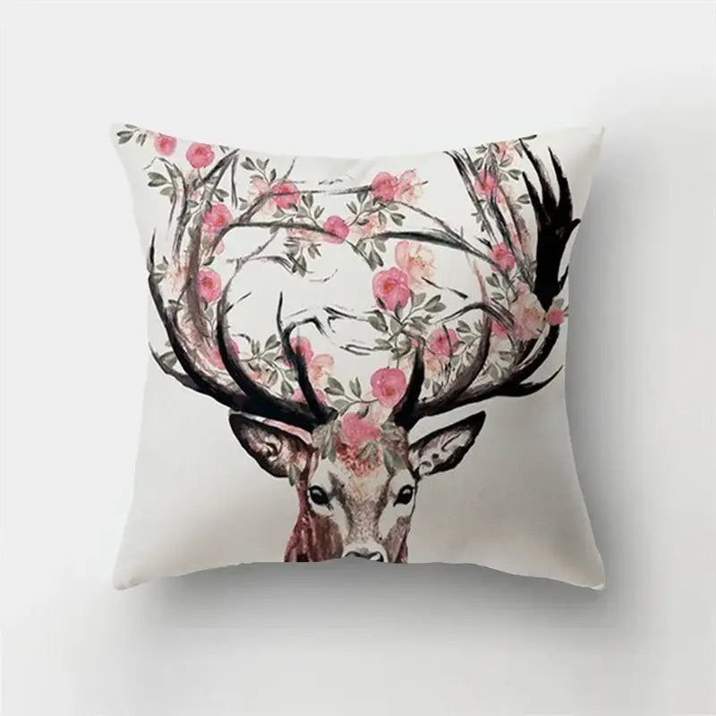 Artistic nature and animal short plush pillowcase bedroom decor