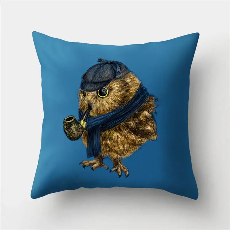 Artistic owl pillow cover bedroom decor