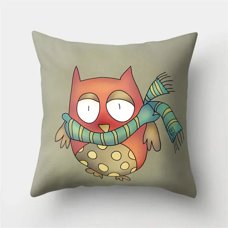 Artistic owl pillow cover bedroom decor