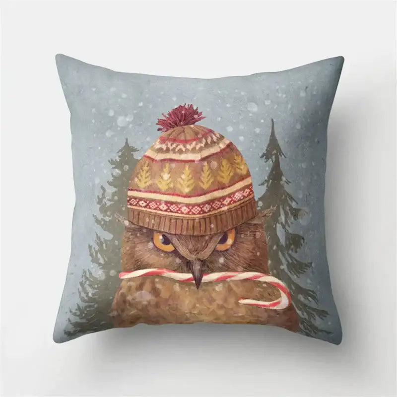 Artistic owl pillow cover bedroom decor