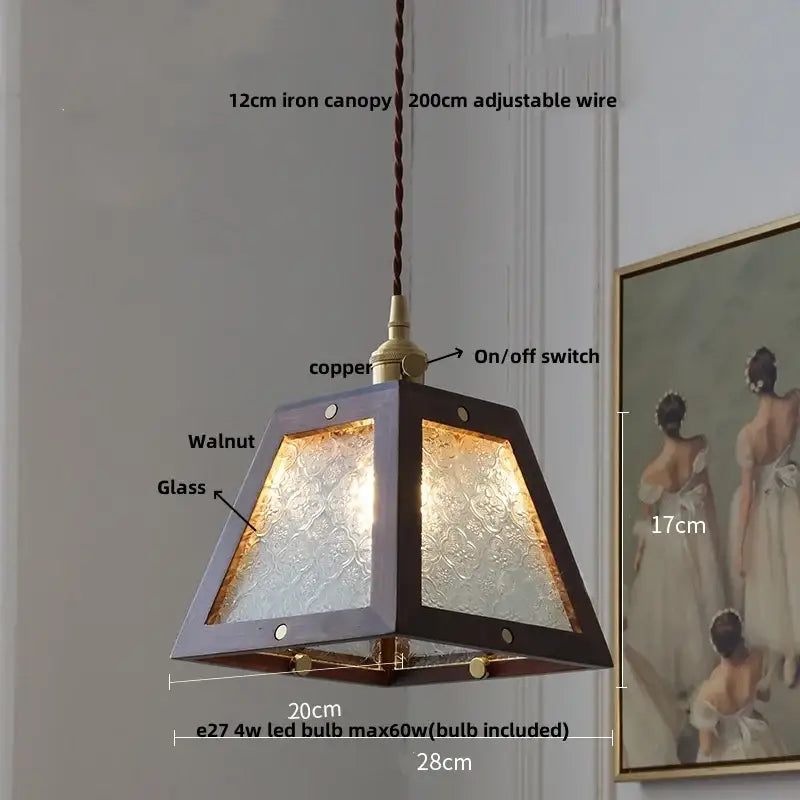 Ash wood dome pendant lamp kitchen hanging light
