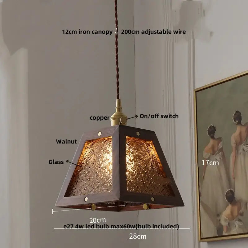 Ash wood dome pendant lamp kitchen hanging light