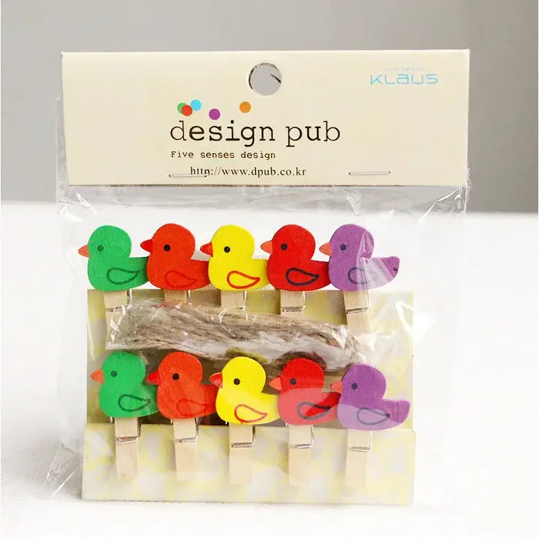 Assorted colorful heart mini wooden clips bedroom photo decor