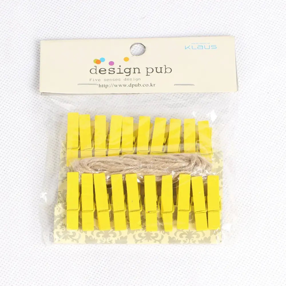 Assorted colorful heart mini wooden clips bedroom photo decor