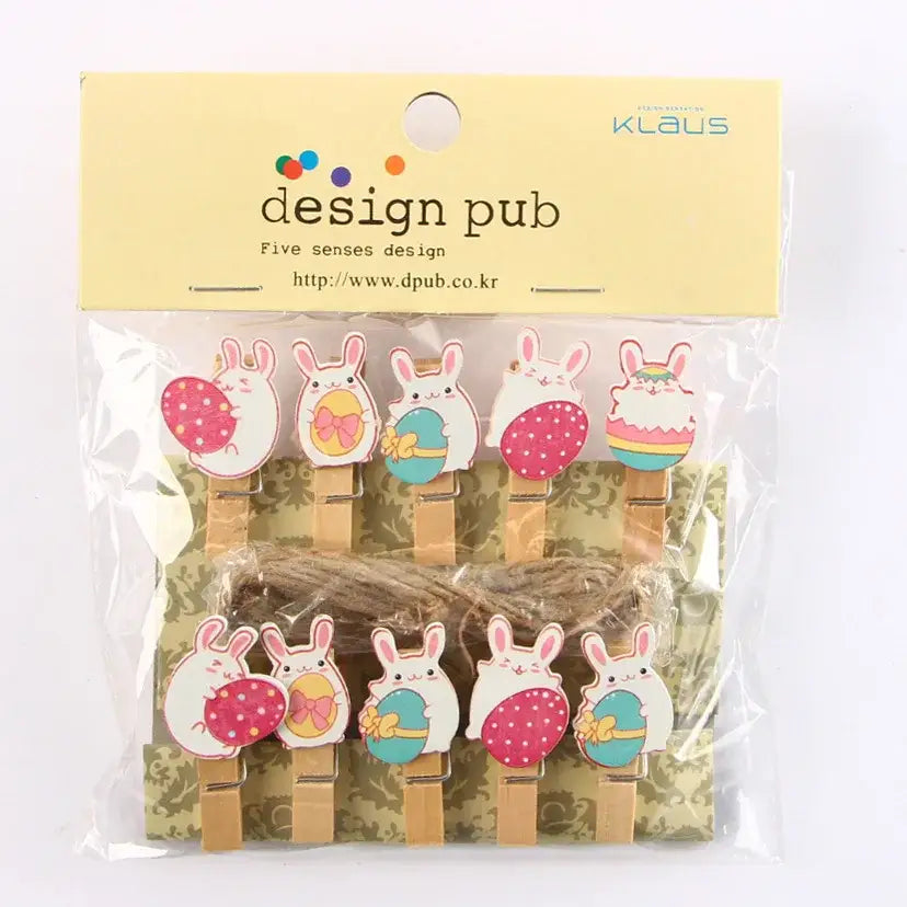 Assorted colorful heart mini wooden clips bedroom photo decor