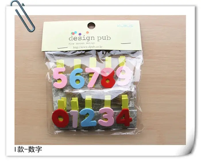 Assorted colorful heart mini wooden clips bedroom photo decor