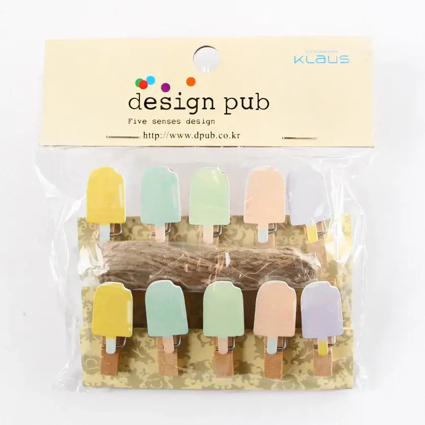 Assorted colorful heart mini wooden clips bedroom photo decor