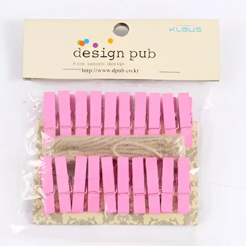 Assorted colorful heart mini wooden clips bedroom photo decor