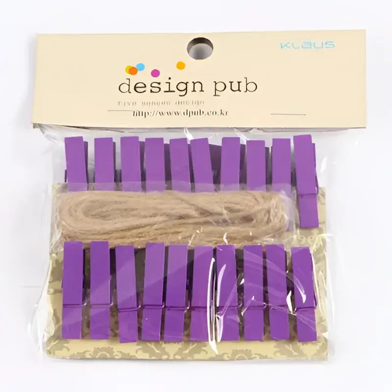 Assorted colorful heart mini wooden clips bedroom photo decor