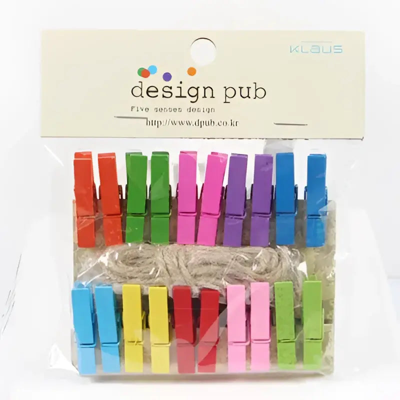 Assorted colorful heart mini wooden clips bedroom photo decor