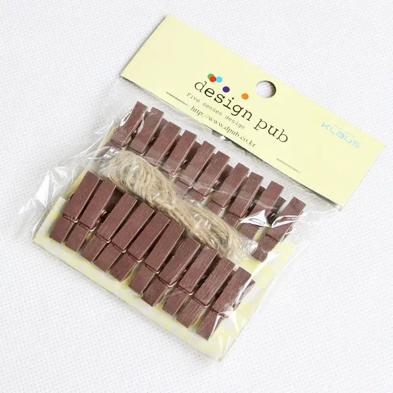 Assorted colorful heart mini wooden clips bedroom photo decor
