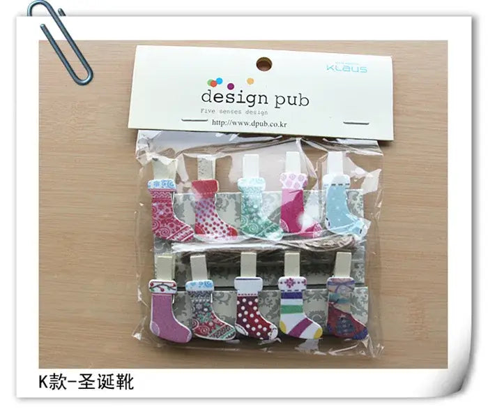 Assorted colorful heart mini wooden clips bedroom photo decor