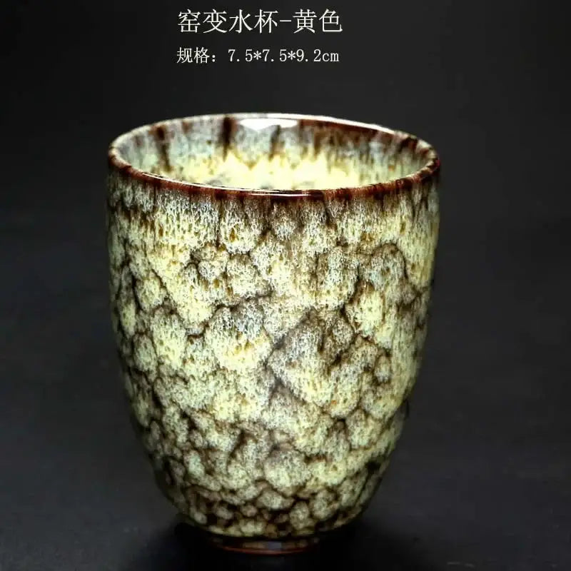 Assorted crackle glaze ceramic kung fu tea cups dining room set