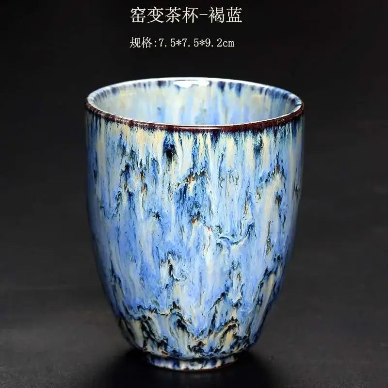 Assorted crackle glaze ceramic kung fu tea cups dining room set