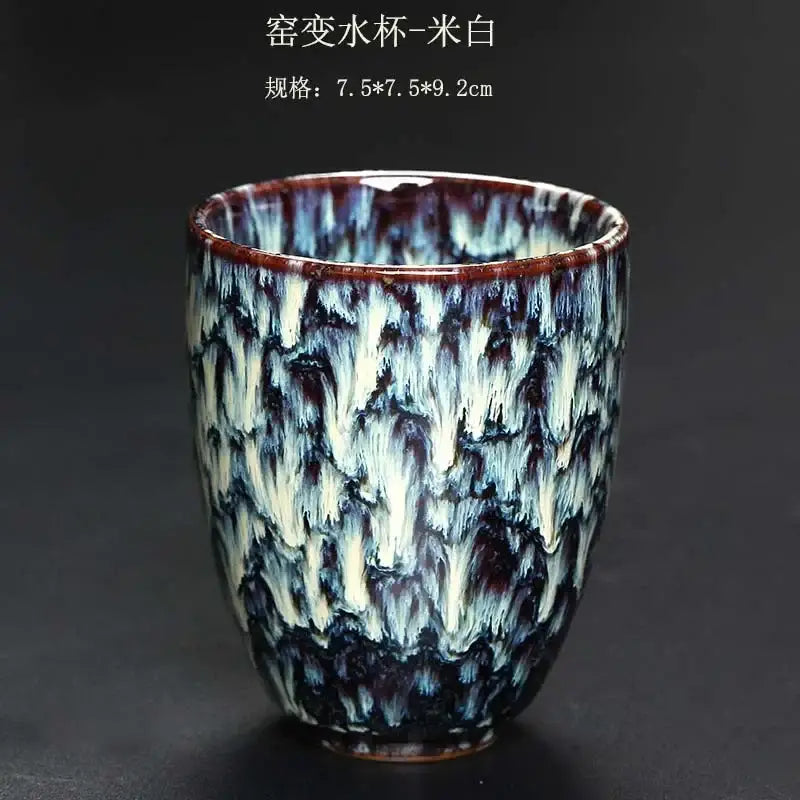 Assorted crackle glaze ceramic kung fu tea cups dining room set