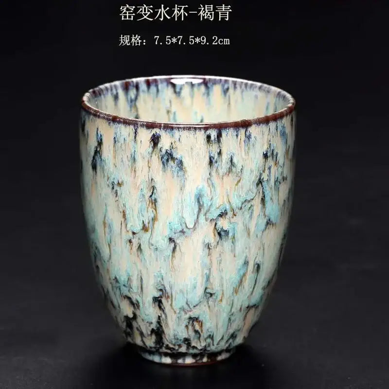 Assorted crackle glaze ceramic kung fu tea cups dining room set