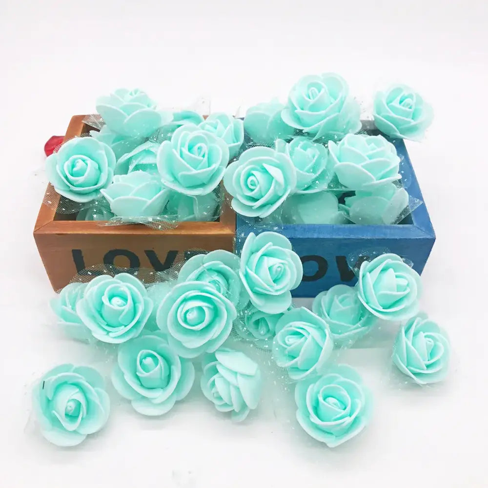 Assorted white & pink handmade foam rose flower heads wedding decor