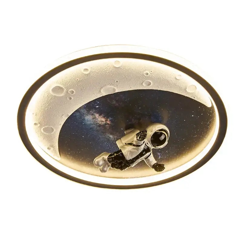 Astronaut crescent moon led ceiling light for boys room